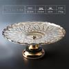 3317 amber high-footed fruit plate