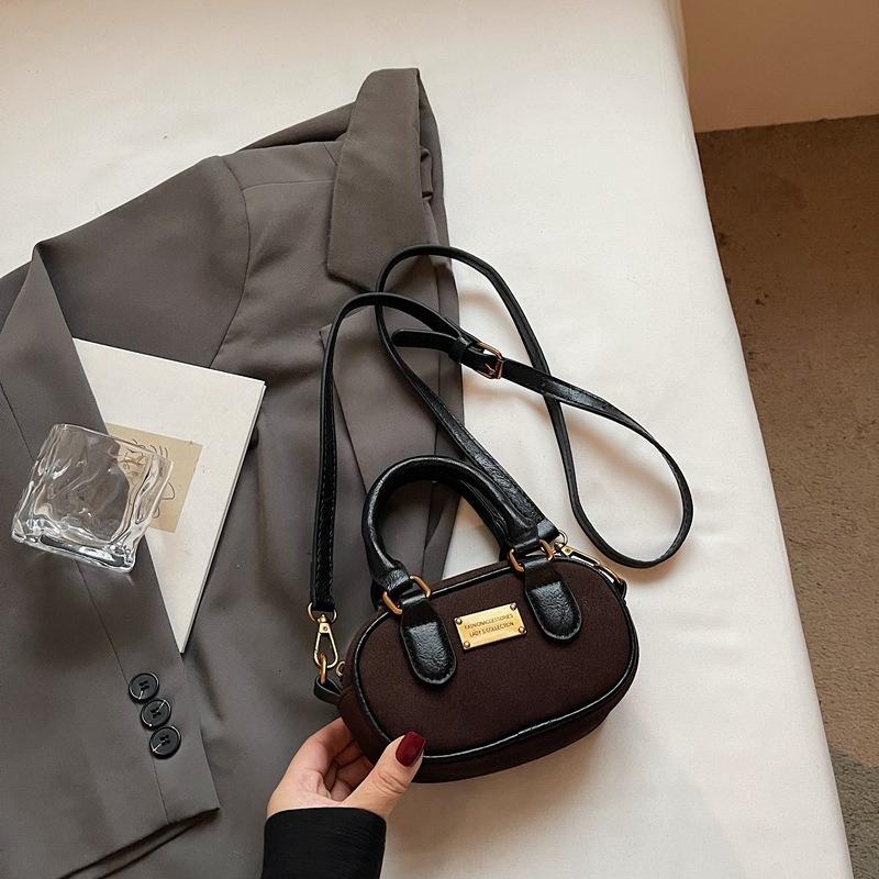 Retro Hand-held Small Bag, Winter Commuting Boston Bag, Stylish Single-shoulder Crossbody Bag