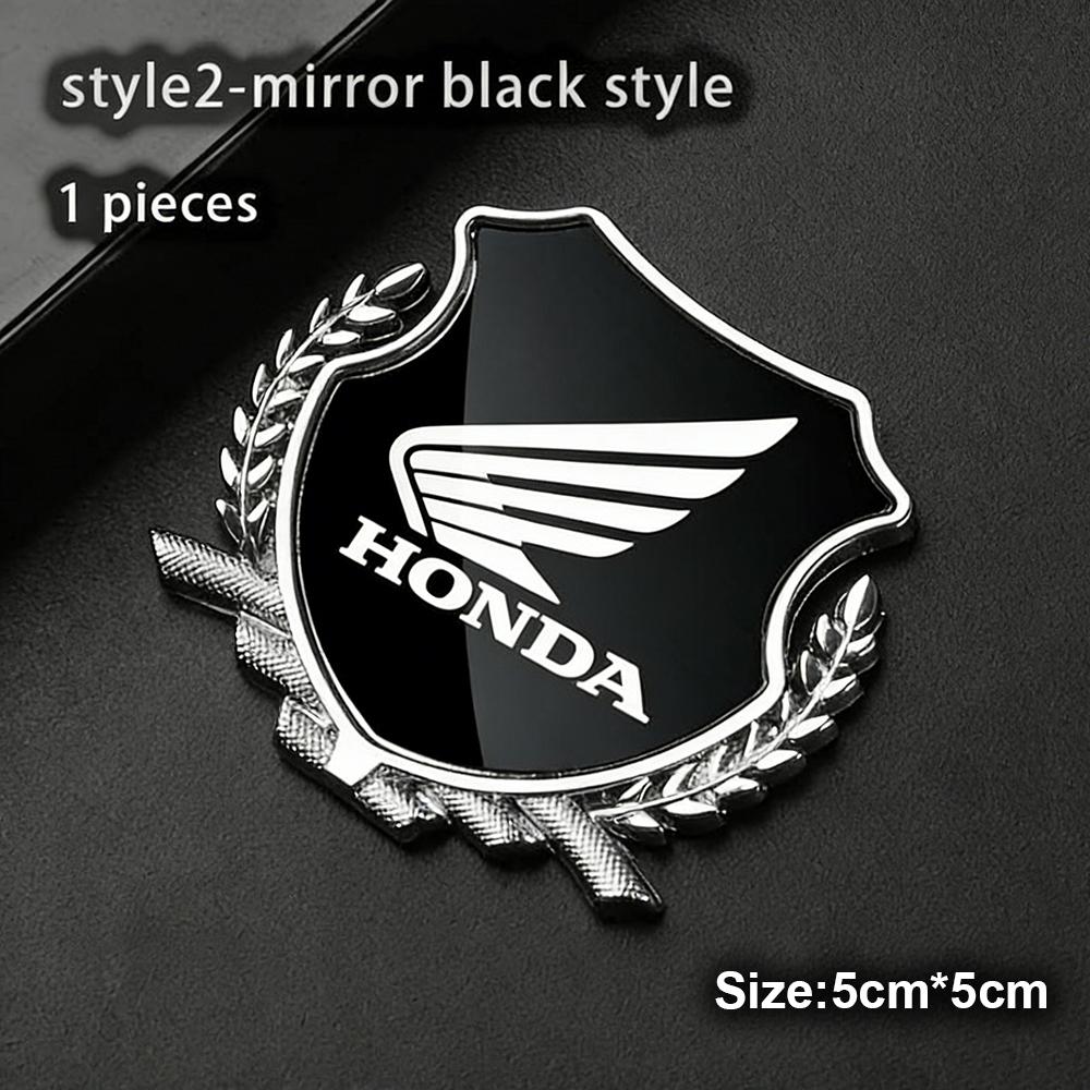 AAADF1 Honda Motorcycle Decorative Emblem, 3D Metal Shield Sticker with Wing Logo, Universal Auto/Moto Exterior Decoration