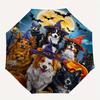 Halloween, Dogs Theme 8 Bone Hand Automatic Folding Umbrella, Compact and Portable Design, A Perfect Gift for Birthday, Christmas or Busines