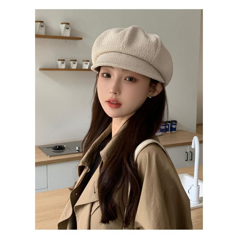 Осенне-зимняя новая женская шляпа, однотонная универсальная восьмиугольная шляпа, маленькая тыквенная шляпа