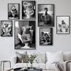 Animals Sitting On the Toilet Reading Newspaper Canvas Prints Funny Bathroom Wall Decor Pictures Monkey Dog Cow WC Wall Poster