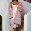 Women Plus Size Short Faux Coat Warm Furry FauxLong Jacket Long Sleeve Outerwear