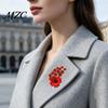 Alloy Floral Brooch Never Forgotten Victory Blossom Brooch, Red Flower Lapel Pin History Keepsake with Rhinestone, Memorial Badge Jewelry for Veterans