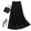 Elegant Satin Accordion Pleated High-Waist Midi Skirt - 2024 Spring/Summer Collection