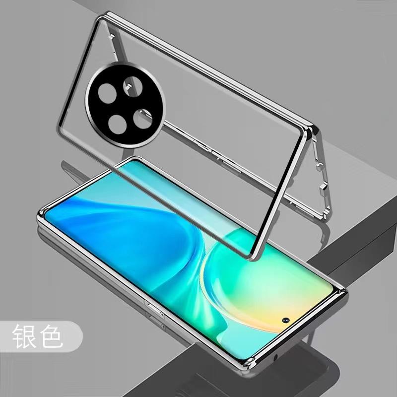 Чехол 360° для Oppo Reno 12F 5G, двусторонний, с магнитной адсорбцией, металлическая защитная крышка из закаленного стекла для Reno12 FS