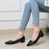 Simple Pointed Head Shallow Mouth Square Heel Small Leather Shoes Women's Business Leisure Elegant Commuting Single Shoes Fashion High Heels Wome