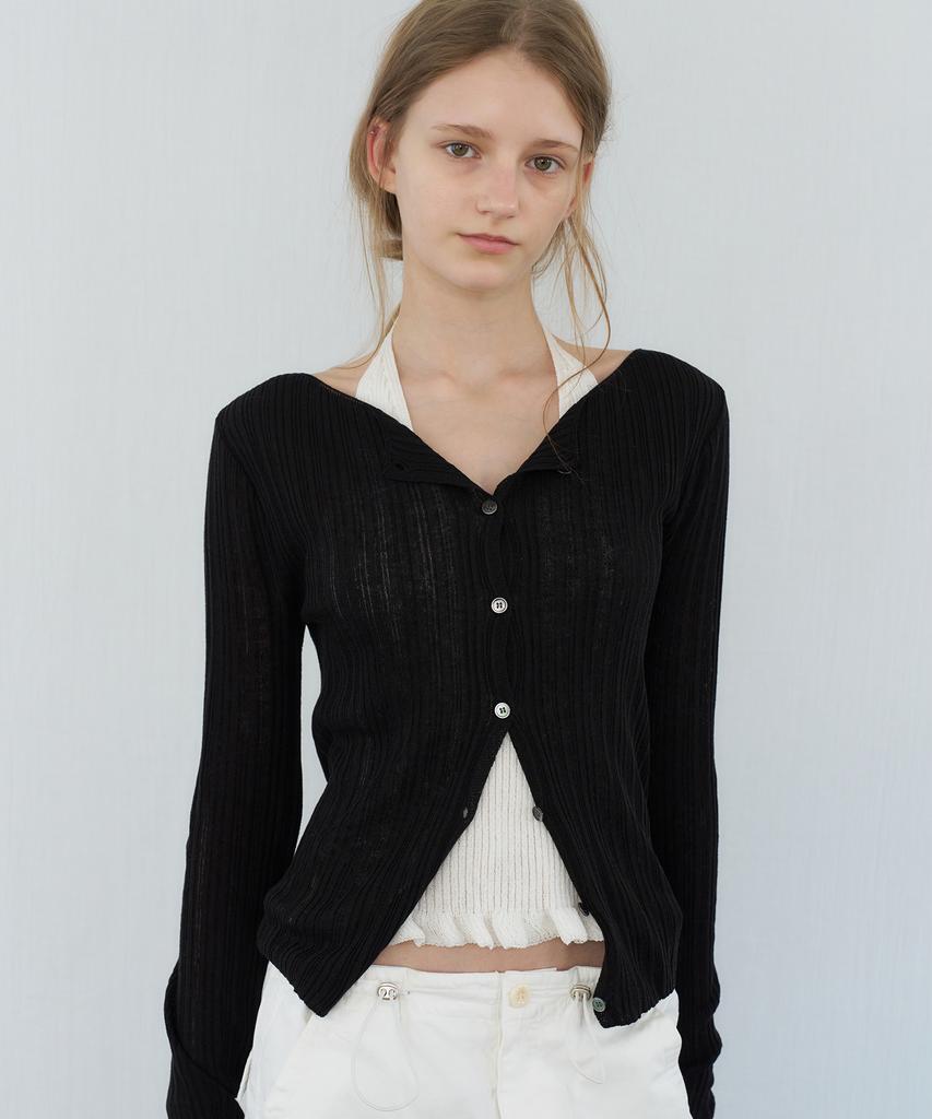LETTERA Ribbed Slim Cardigan