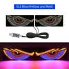 5V USB Windshield Dynamic LED Light Blinking Demon Eyes Lamp Plug & Use For Front & Rear Window 12V-36V Car Truck Decorate Light