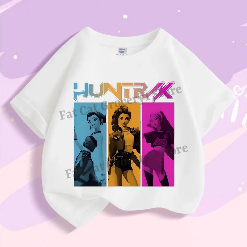 Детская футболка K-pop Demon Hunter, милые футболки с Руми, Мирой и Зои, летняя одежда с коротким рукавом для девочек и мальчиков, детские повседневные топы из хлопка, подарок