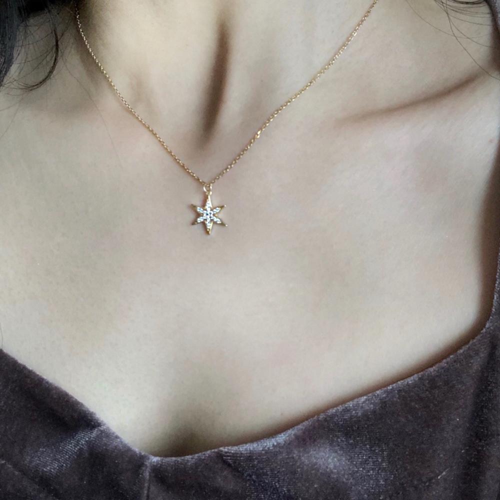 Подвеска из стерлингового серебра 925 пробы с кристаллами шестиконечной звезды, 14-каратное позолоченное ожерелье, женское модное трендовое ювелирное изделие