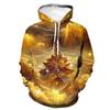 Hooded Sweater Autumn New Golden Light Stacking Series Pattern 3D Printing Hoodie Foreign Trendy Men's Jumper Hip Hop Loose