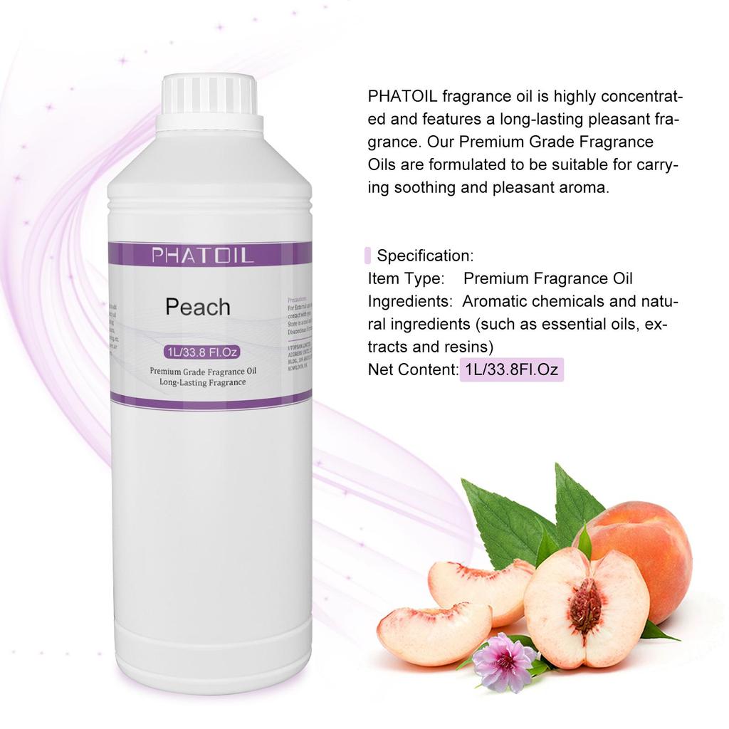PHATOIL 1000 мл/33,8 жидких унций Ароматические масла Манго Вишня Арбуз Лимон Фрукты Эфирное масло для освежителей воздуха Уход за волосами и кожей Духи «сделай сам»
