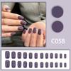 24 Pieces Solid Color Simple Nail Art, Advanced Sense Unloading White 24 Pieces Nude Black White Red Wearing Nail
