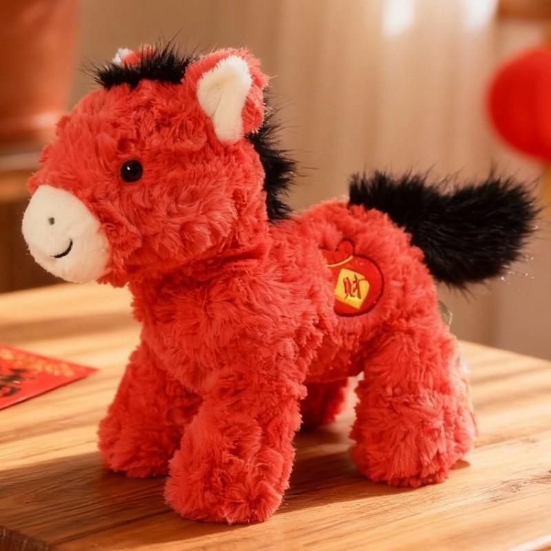 Плюшевая игрушка Лошадь по китайскому зодиаку с набивкой из ПП-хлопка для новогодних празднований и коллекционеров