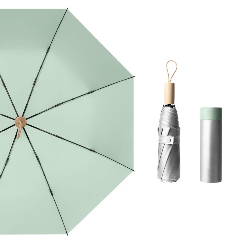 190T простой титановый серебряный клейкий женский солнцезащитный зонт УФ-складной зонт от солнца и дождя двойного назначения