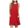 Women  Casual Pockets Sleeveless Above Knee Dress Loose Party Dress