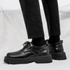 Новые кожаные туфли мужские черные низкие ботинки в британском стиле на платформе модные универсальные повседневные модные туфли модные кожаные туфли