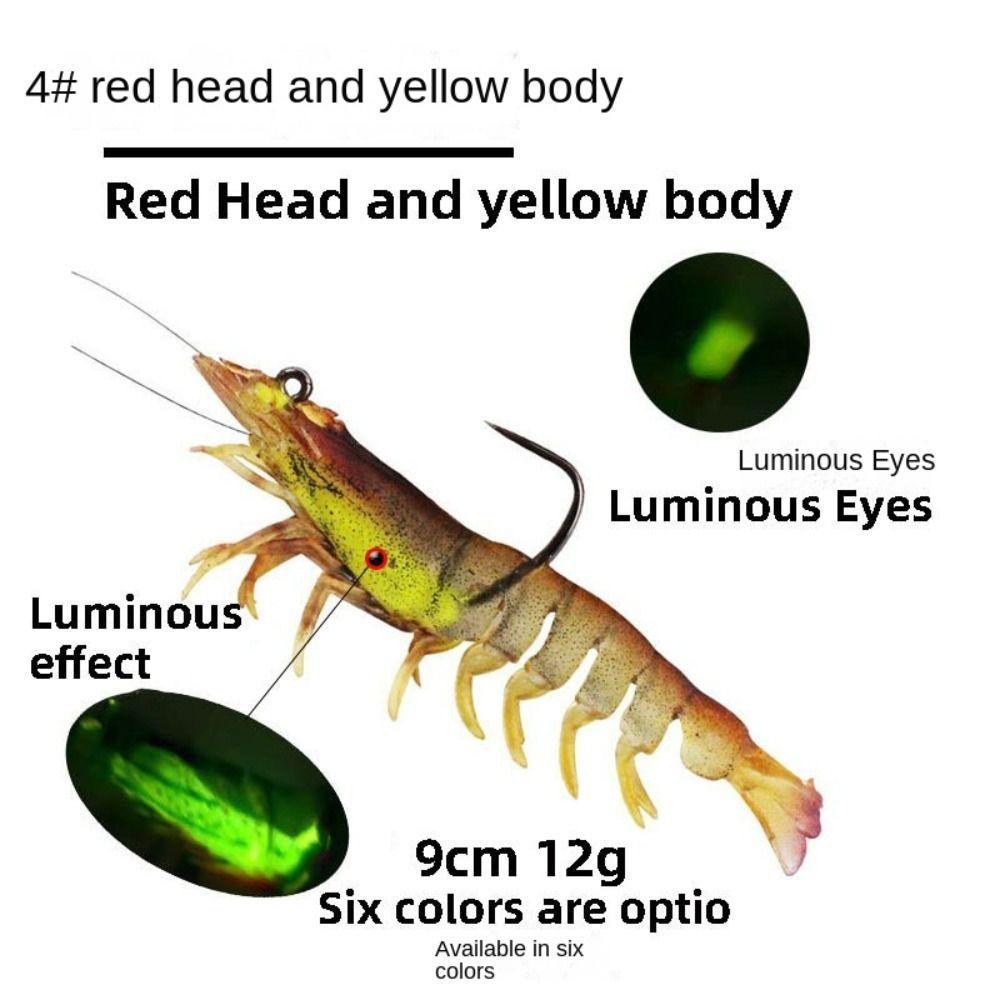 9см 12г Мягкий Плоский коготь/классический Креативный Креветка Искусственная приманка Приманка для креветки Морская рыбалка Крючок Червь Силикон