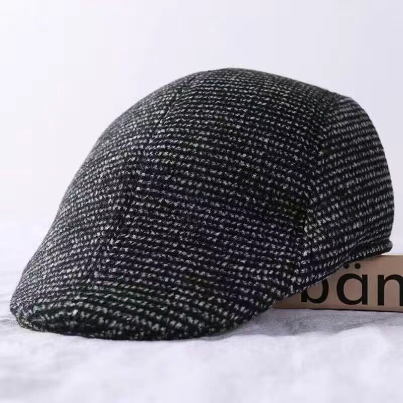 Middle-Aged And Elderly Woolen Baseball Cap Men'S Winter Casual Thickened Warm Cotton Hat Outdoor Riding Cap