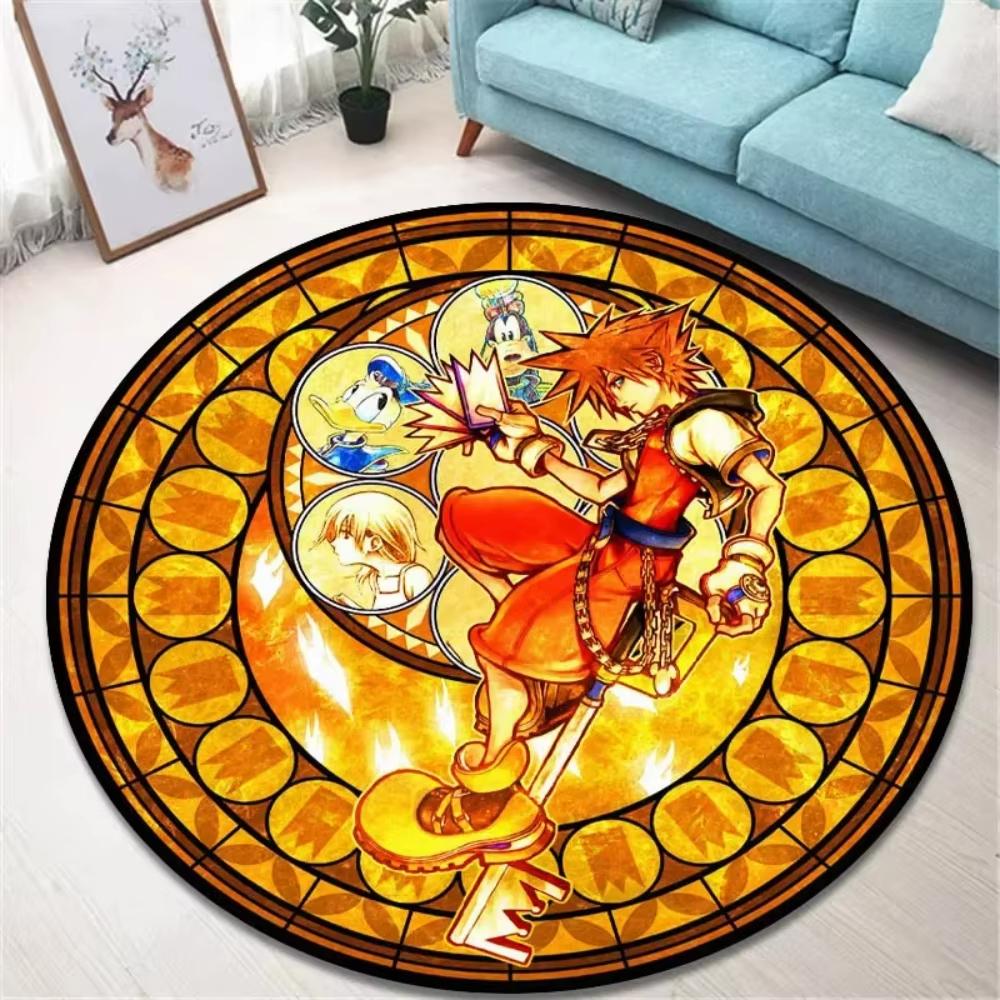 Игривый Ковер K-Kingdom Hearts Круглый Ковер Мужская Пещера Гостиная Диван Декор Ковер Прикроватный Мягкий Коврик Игровая Комната Вращающееся Кресло Напольный Коврик