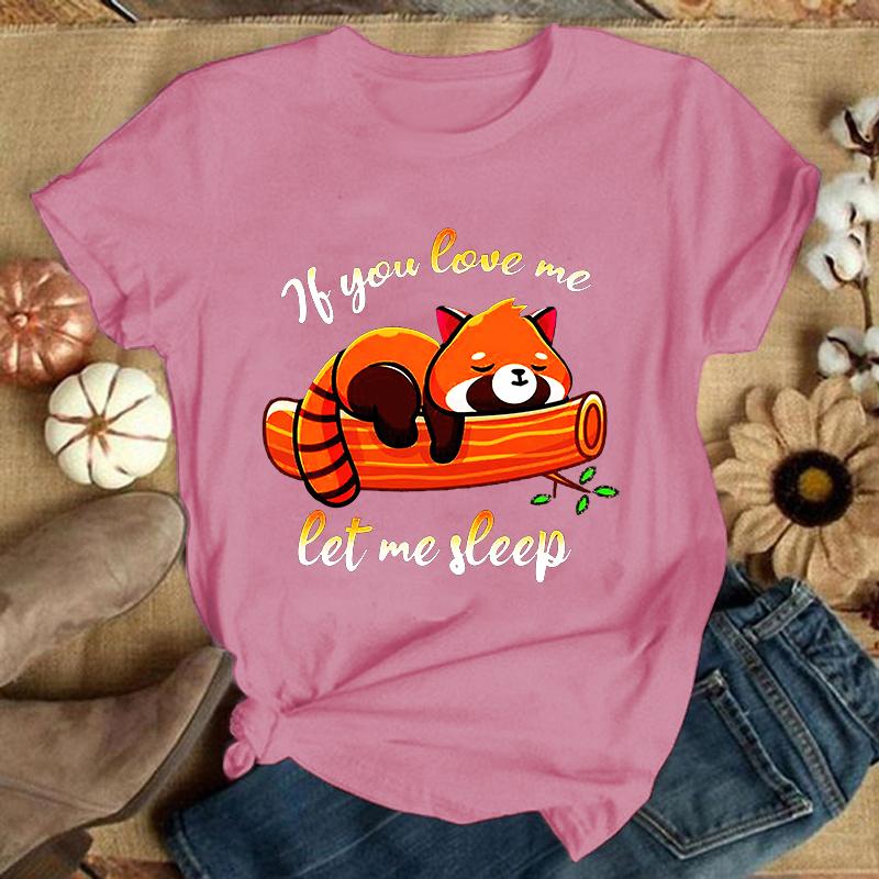 (Премиум-футболка)Модные забавные футболки с принтом «Панда, если ты живешь, дай мне поспать», женские летние повседневные футболки с коротким рукавом