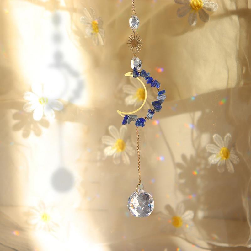 Подвеска из витражного стекла с кристаллами в виде снежинок, подвесной светильник, ювелирное изделие, светоотражающий колокольчик, рождественский подарок, домашний декор