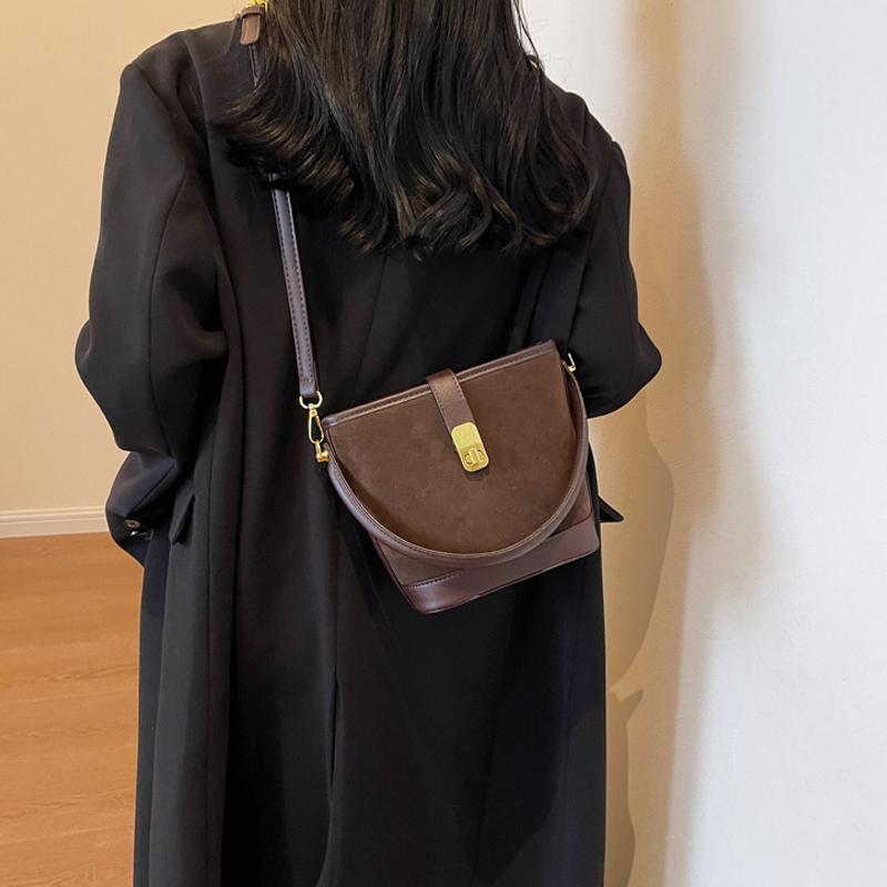 Осень/зима Ретро Нишевый Дизайн Замшевая Сумка Новая Женская Сумка Через Плечо Модная Сумка Кроссбоди Портативная Сумка-Ведро KTY