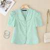 ZANZEA Женская классическая блузка с коротким рукавом для лета