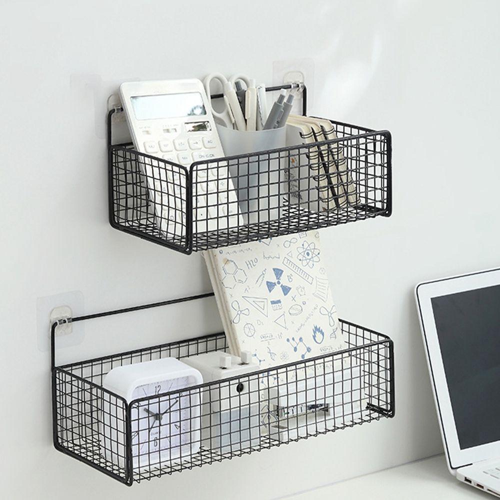 Storage Wall Mounted No Punching Bathroom Shelf Kitchen Accessories Storage Basket Hanging Basket
