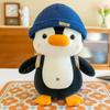 Soft Wearing Hat Penguin Backpack Little Penguin Comfort Sleep Companion Throw Pillow Birthday Gift
