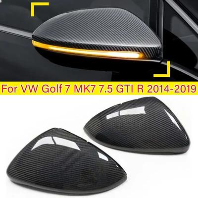 Для VW GOLF 7 MK7 MK7.5 R GTI 2014- Накладка на корпус зеркала заднего вида бокового зеркала крыло из настоящего углеродного волокна Внешняя отделка