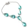 Green Amethyst Ethnic 925 Sterling Silver Jewelry Necklace 18" C9a11