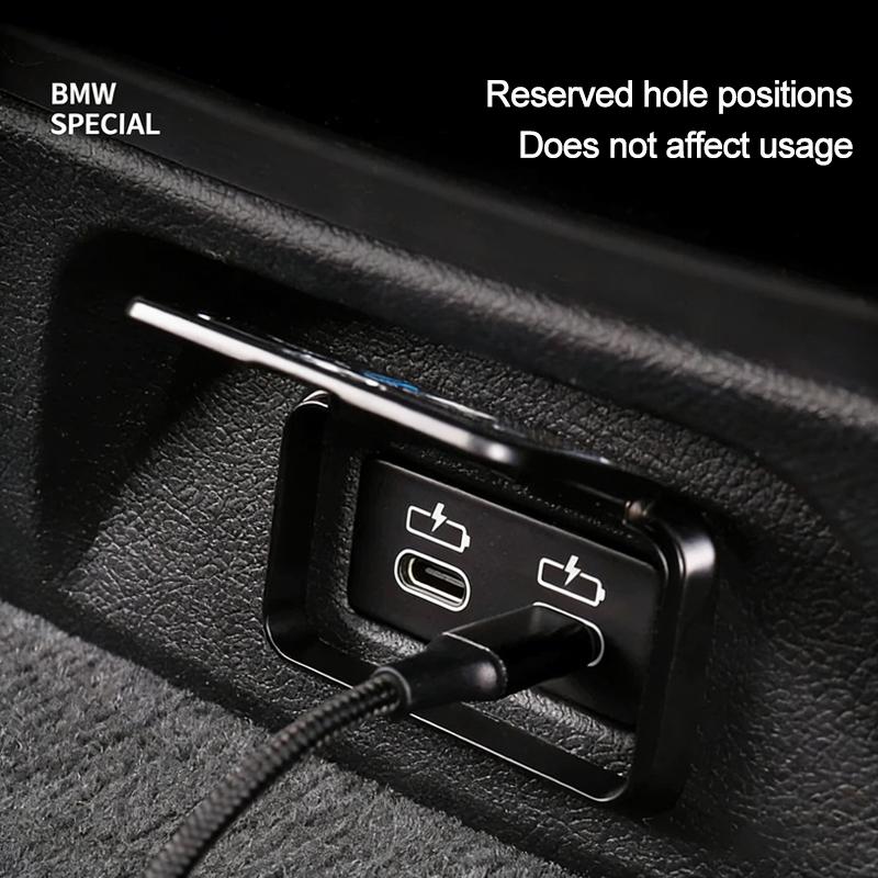 WCHT7 Car Rear Seat USB Port Dust Cover Waterproof lid For BMW F44 F40 G20 G30 G32 F48 F39 G01 G02 G07 X3 X4 X7 Series i3 E28 E90 E46