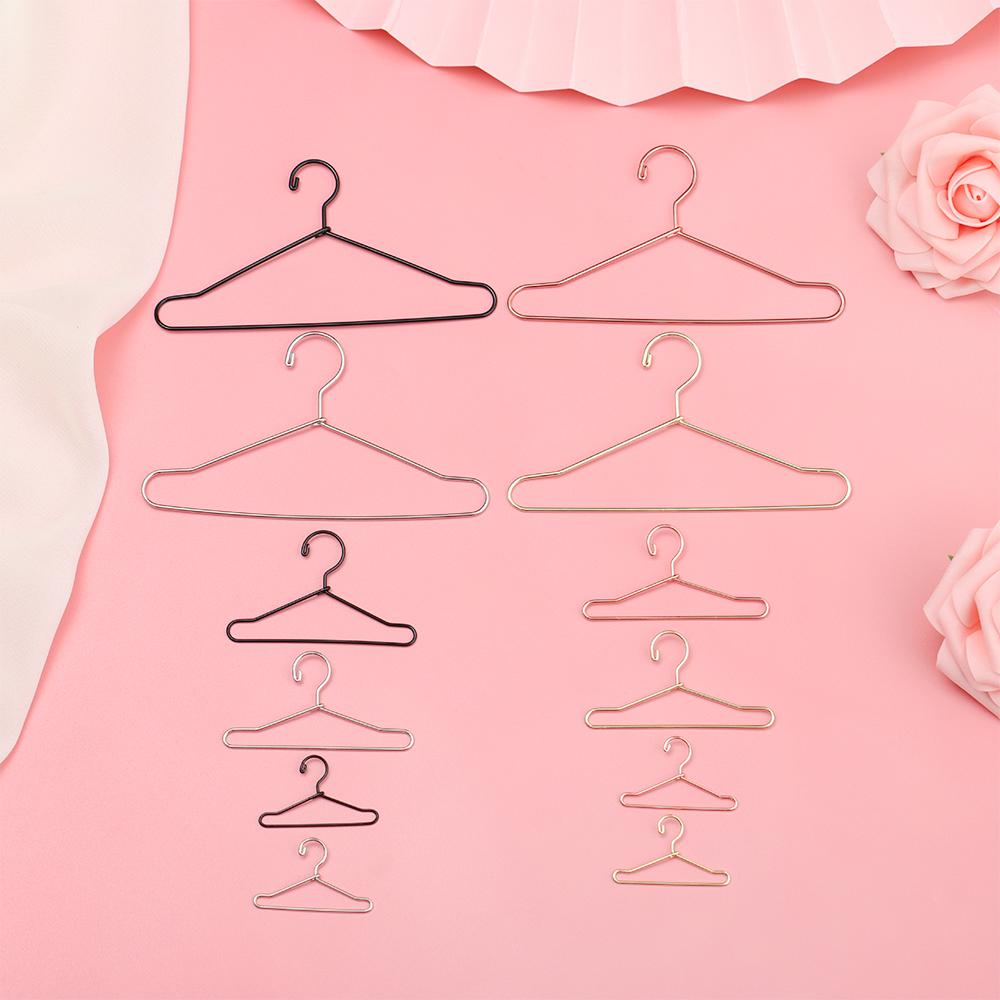 10pcs Multi-colors Cute 1/6 Doll Mini Hangers Dress Clothes Hanging Metal Doll Accessories