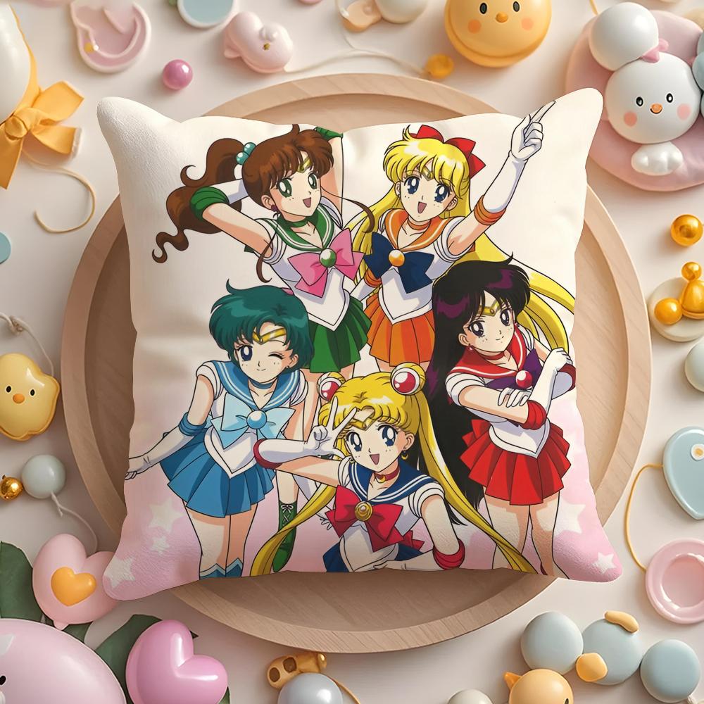 PIKPAKA SSailor MMoon Anime Cushion Cover Plush Fabric Soft DoubleSided Printed Sofa Warm Winter Home Gift Pillow Cover