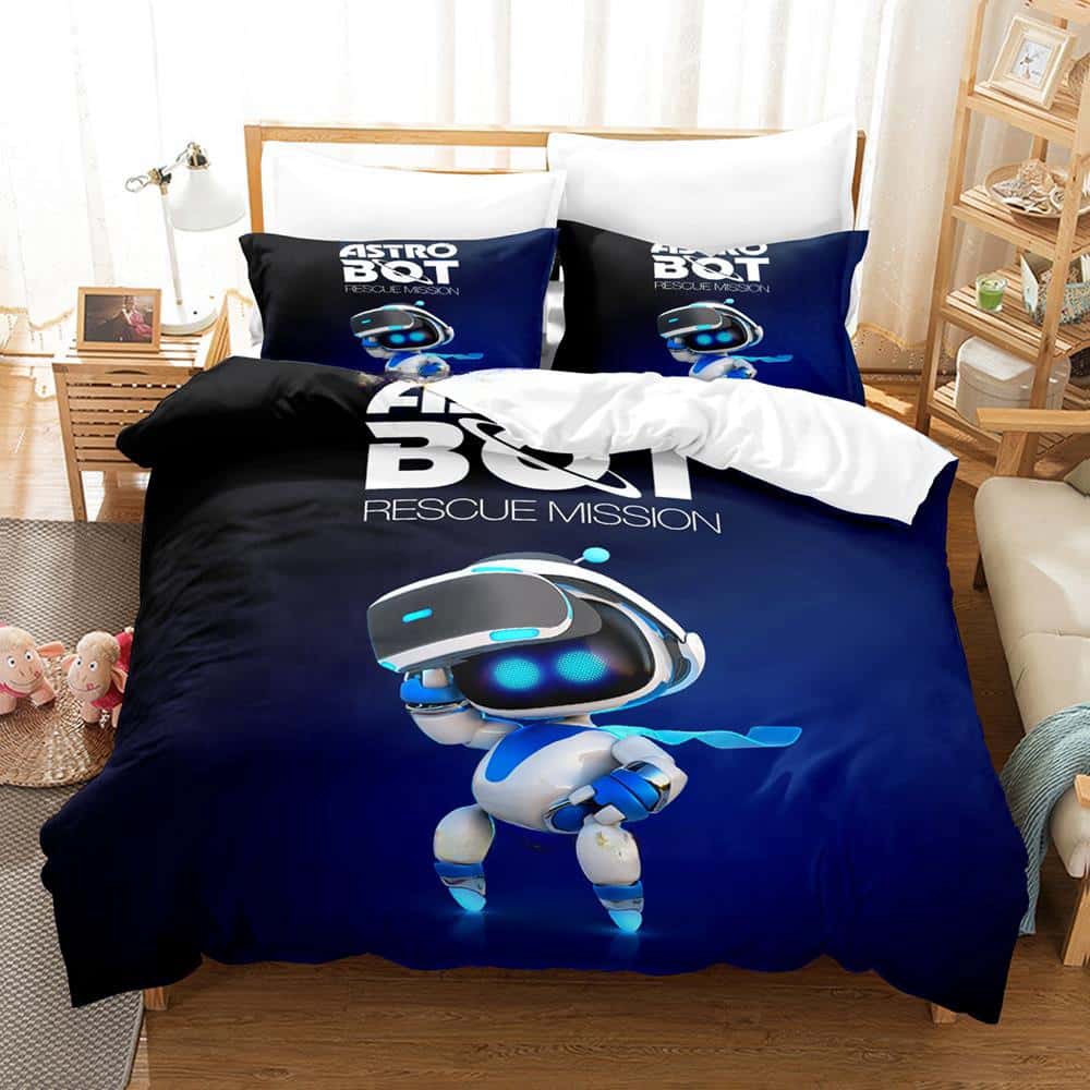 3D Print Anime Astro Bot Bedding Collection Single Twin Full Queen King Size Bed Collection Adult Kid Bedroom Duvet Cover Collections Home Textiles