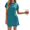 Women's Coverups Short Sleeve T-Shirt Dress Casual Side Slit Loose Fit Knee Length Beach Dress