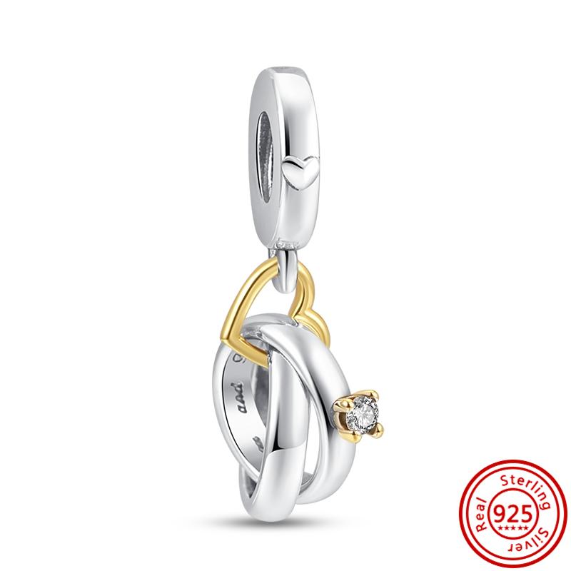 Настоящее серебро 925 пробы цвет светлячок снежинка звездный фианит блестящие подвески паве бусины подходят оригинальные браслеты для женщин ювелирные украшения