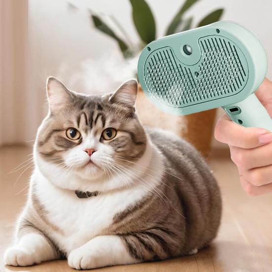 Cat Steam Brush 3 In 1 Self Cleaning Pet Grooming Tool Loose Hair Removal Dog Brush Anti-Static Reduces Shedding for Long Short Hair Pets