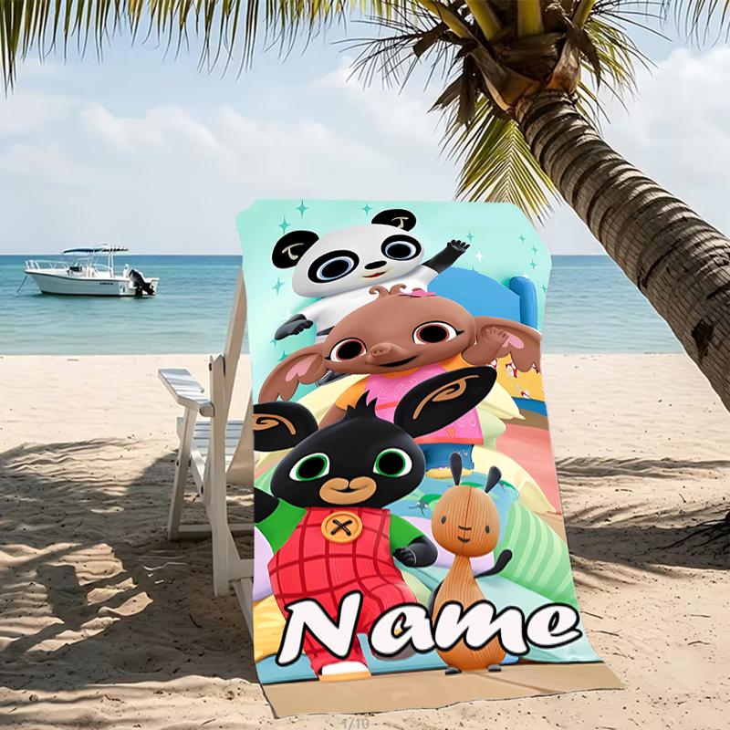 Customizable personalized beach towels Bing themed designs.Suitable for the beach, yoga, sports;ideal as beach accessories