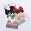 Seamless Sports Bralette Thick Cotton Pad Bra Strap Underwear Solid Color Fitness Tops