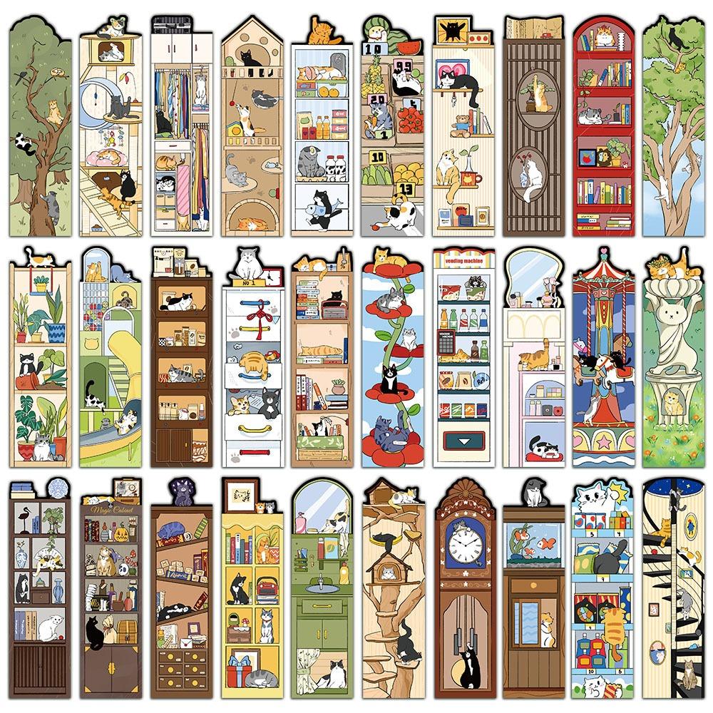 Cartoon Paper Bookmark 30Pcs Page Marking Cards Creative Reading Page Book Marking Gifts