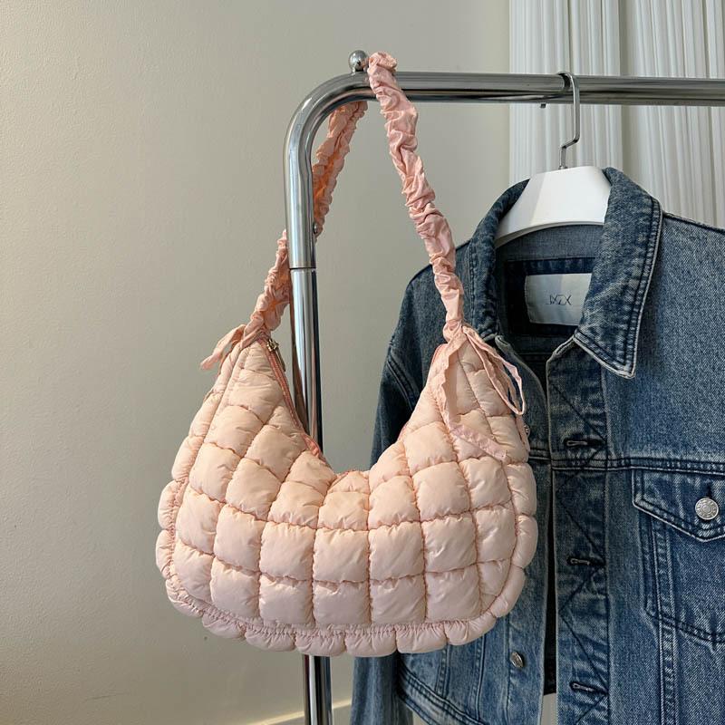 Nylon Bag Handbag Women Tote Bag Top Handle Bag New Personalized Pleated Cloud Bag Fashion Oxford Cloth Shoulder Oblique Dumpling Bubble Bag