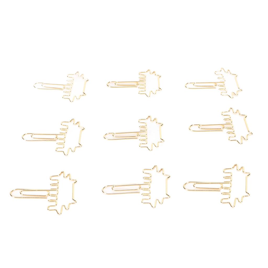 100Pcs Cute Paper Clips Metal Electroplating Multifunction Small Planner Clips with Storage Box for 