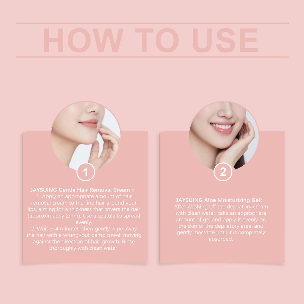 Смягчающий набор для удаления волос, Нежное удаление волос на губах, Удаление волос на лице, Удаление волос на лице Успокаивающий и нежный