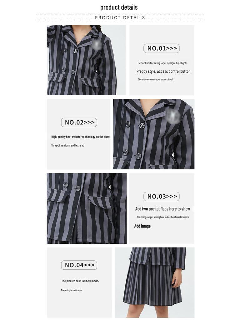 In-Stock: Wednesday Addams Black Dress Halloween Cosplay Costume