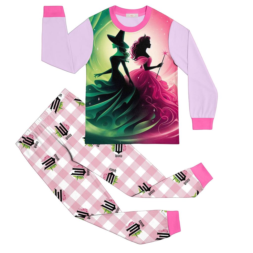 Children's Fashion Suit Skirt Round Neck Long Sleeve Top Pants