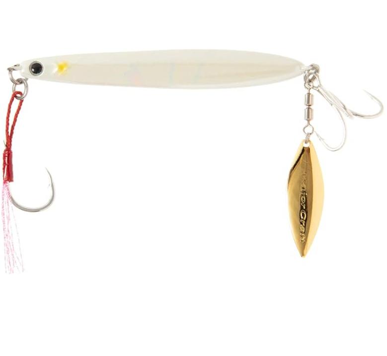 MAKI JIG JET 60г №19 Super Full Glow White - Металлический джиг-приманка с задним лепестком для морской рыбалки