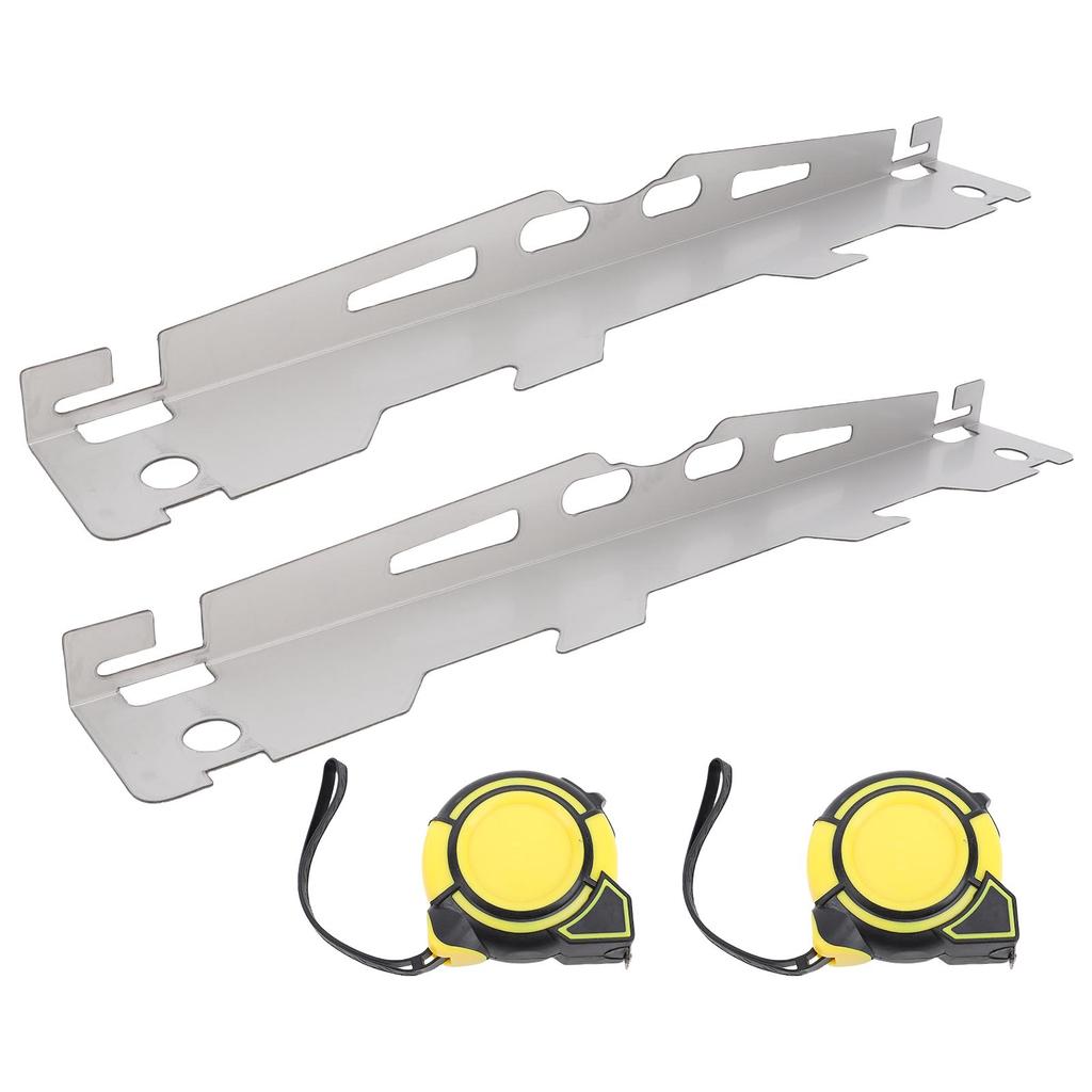 2 Pcs Wheel Alignment Tool Plate with 2 Tape Measures Heavy Duty Stainless Steel Toe Alignment Tool Plate for Automotive